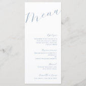 Dusty Blue Minimalistisch Modern Wedding Menu Menükarte (Vorderseite)