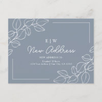 Dusty Blue Minimalistisch New Address