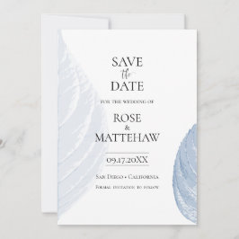 Dusty Blue Minimalistisch Save the Date Einladung