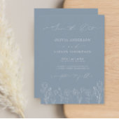 Dusty Blue Minimalistisch Save the Date Einladung