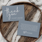 Dusty Blue Minimalistisch Script Brautparty Flat Dankeskarte