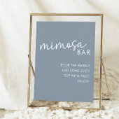 Dusty Blue Minimalistisch Script Dusche Mimosa Bar Poster