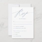 Dusty Blue Minimalistisch Script Response Card RSVP Karte (Vorderseite)