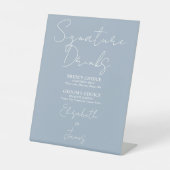 Dusty Blue Minimalistisch Script Signature Drinks Sockelschild (Vorderseite)