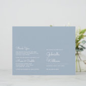 Dusty Blue Minimalistisch Script Wedding (Stehend Vorderseite)