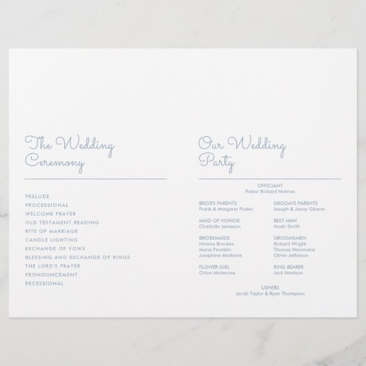 Dusty Blue Minimalistisch Script Wedding (Rückseite)