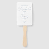 Dusty Blue Minimalistisch Script Wedding Fächer (Vorderseite)