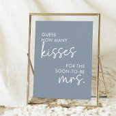 Dusty Blue Minimalistisch Script Wie viele Kisses Poster