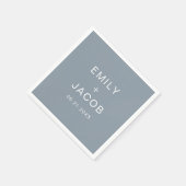 Dusty Blue Minimalistisch Simple Modern Wedding Serviette (Ecke)