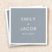 Dusty Blue Minimalistisch Simple Modern Wedding Serviette
