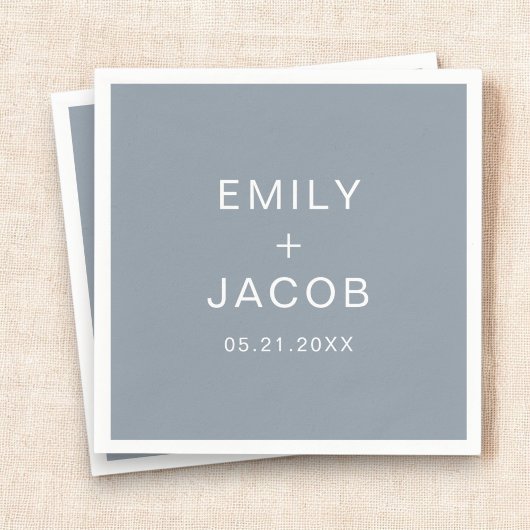 Dusty Blue Minimalistisch Simple Modern Wedding Serviette