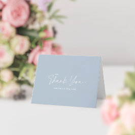 Dusty Blue Minimalistisch Wedding Dankeschön Card Dankeskarte