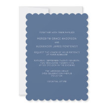 Dusty Blue Minimalistisch Wedding Einladung