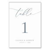 Dusty Blue Minimalistisch Wedding | Event Custom T Tischnummer (Rückseite)