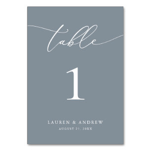 Dusty Blue Minimalistisch Wedding   Event Custom Tischnummer
