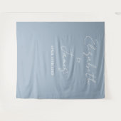 Dusty Blue Minimalistisch Wedding Foto Hintergrund Wandteppich (Vorderseite (Horizontal))