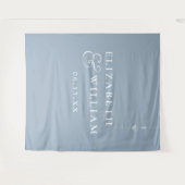 Dusty Blue Minimalistisch Wedding Foto Hintergrund Wandteppich (Vorderseite (Horizontal))