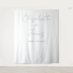 Dusty Blue Minimalistisch Wedding Foto Hintergrund Wandteppich