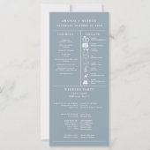 Dusty blue Minimalistisch Wedding Infografy Progra (Vorderseite)