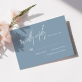Dusty Blue Minimalistisch Wedding RSVP Card Karte