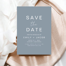 Dusty Blue Minimalistisch Wedding Save the Date Ca