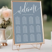 Dusty Blue Minimalistisch Wedding Seating Chart Poster