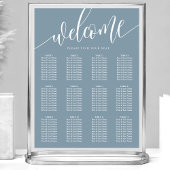 Dusty Blue Minimalistisch Wedding Seating Chart Poster