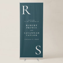 Dusty Blue Minimalistisch Wedding Welcome Retracta