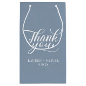 Dusty Blue | Minimalistische Hochzeit Vielen Dank Kleine Geschenktüte (Rückseite)