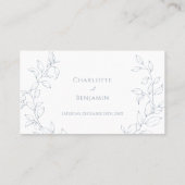 Dusty Blue Minimalleaf Hochzeitflatter Platzkarte (Rückseite)