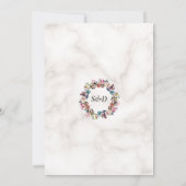 Dusty Blue Misty Blume Canopy Marble Wedding Einladung (Rückseite)