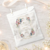 Dusty Blue Misty Rose Blume Gold Christening Geschenktütchen (Ausgeschnitten)