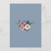 Dusty Blue Misty Rose Blume Gold Wedding Details Begleitkarte (Rückseite)