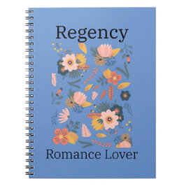 Dusty blue mit Blume Regency Romance Notebook Notizblock