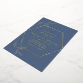 Dusty Blue mit Gold Foil Wedding Einladung (Gedreht)