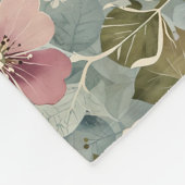 Dusty Blue mit Mauve und White Blume Fleecedecke (Ecke)