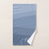 Dusty Blue Mit Monogramm Geometric Badhandtuch Set (Handtuch)
