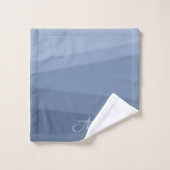 Dusty Blue Mit Monogramm Geometric Badhandtuch Set (Waschlappen)
