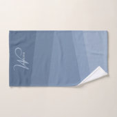 Dusty Blue Mit Monogramm Geometric Badhandtuch Set (Handtuch)