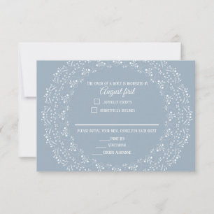 Dusty Blue mit weißer Mandala RSVP-Karte RSVP Karte
