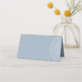 Dusty Blue mit White mandala Blank Platzkarten (Vorderseite)