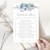 Dusty blue Möchten Sie lieber Brautparty-Spiel