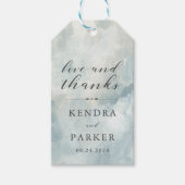 Dusty Blue Modern Abstrakte Pinselstriche Vielen D Geschenkanhänger (Vorderseite)