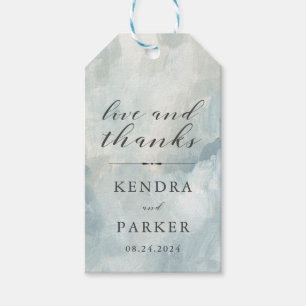 Dusty Blue Modern Abstrakte Pinselstriche Vielen D Geschenkanhänger