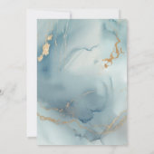 Dusty Blue Modern Beach Wedding Foto Rett Date Einladung (Rückseite)