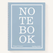 Dusty Blue Modern Big "NOTEBOOK" Notizblock (Vorderseite)