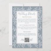Dusty Blue Modern Boho Botanical Minimal Wedding Einladung (Rückseite)