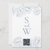 Dusty Blue Modern Boho Classic Minimalistisch Wedd Einladung (Rückseite)