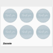 Dusty Blue Modern Boho Vielen Dank Runder Aufkleber (Blatt)