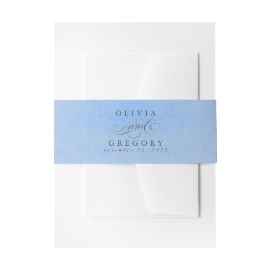 Dusty Blue Modern Boho Wedding Einladungsbanderole (Vorderseite Beispiel)